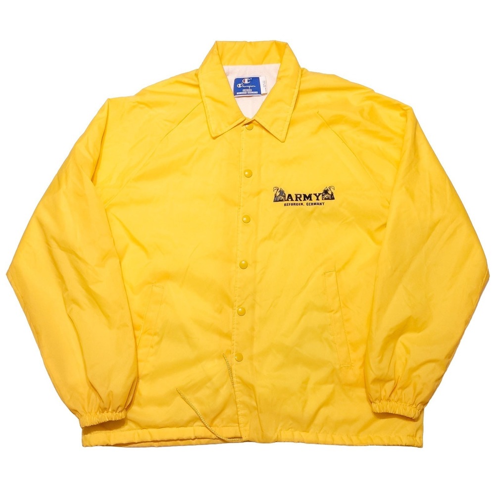 Vintage CHAMPION US Army Reforger Germany NATO Jacket Grim Reaper Yellow Large L